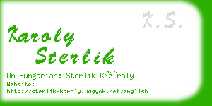 karoly sterlik business card